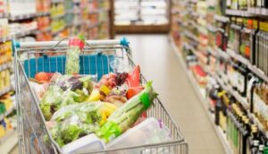 supermercado carrinho comida alimento