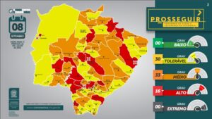 Prosseguir MS tem 16 municípios na bandeira vermelha