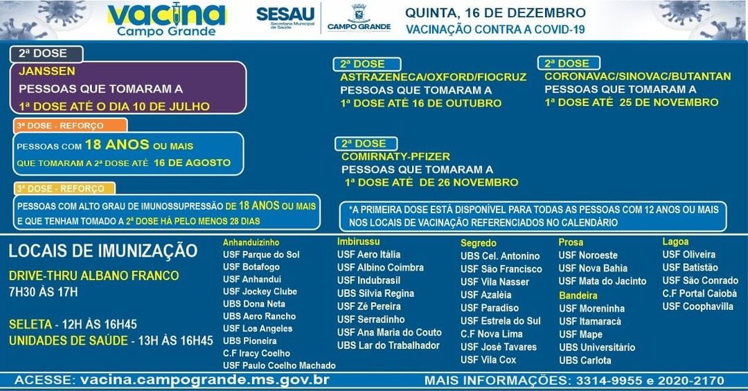 sesau calendario vacinacao covid-19