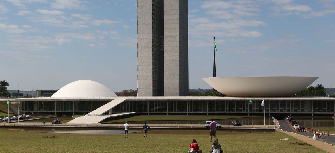 Palácio do Congresso Nacional na Esplanada dos Ministérios em Brasília