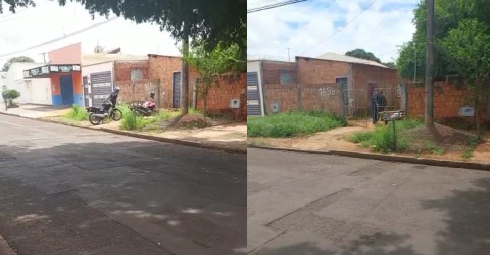 Pai das crianças e Polícia Militar chegando ao local
Foto: reprodução vídeo