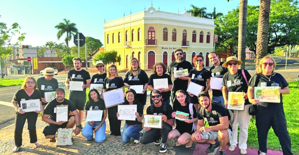 Obra  é o resultado de um trabalho coletivo do grupo USK (Urban Sketchers) de Campo Grande, desde 2019 - Foto: Arquivo pessoal de Fabricio Martins